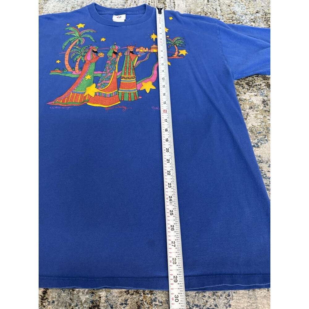 Vintage 3 Wise Men Shirt Mount Wesley 1994 Shirt Sleeve Size XL Blue - Picture 8 of 9